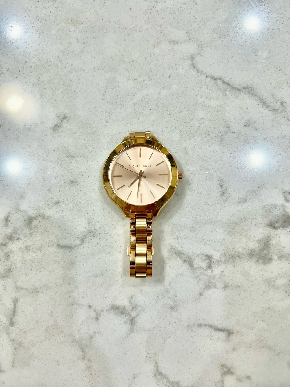 Michael Kors Gold Tone Bracelet Watch with Champagne Dial
